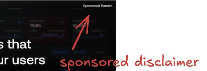 Close-up of the "Sponsored Banner" text in the top-right corner